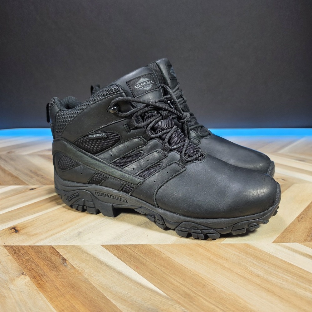 Merrell Tactical Waterproof Boots Men 11 W J45333 Black Leather Vibram Combat